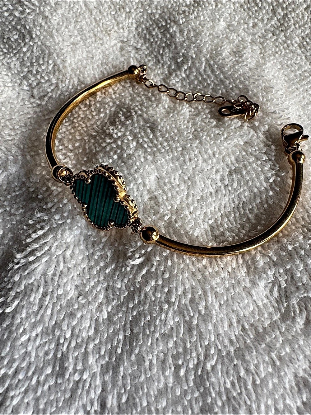 Gold & Green Statement Bracelet New